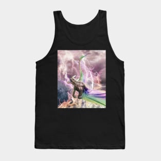 Fire Rainbow Dragon In Galaxy Tank Top